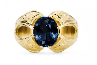 Szafir 14k żółte złoto Pierścionek Vintage unikatowe vrc135y